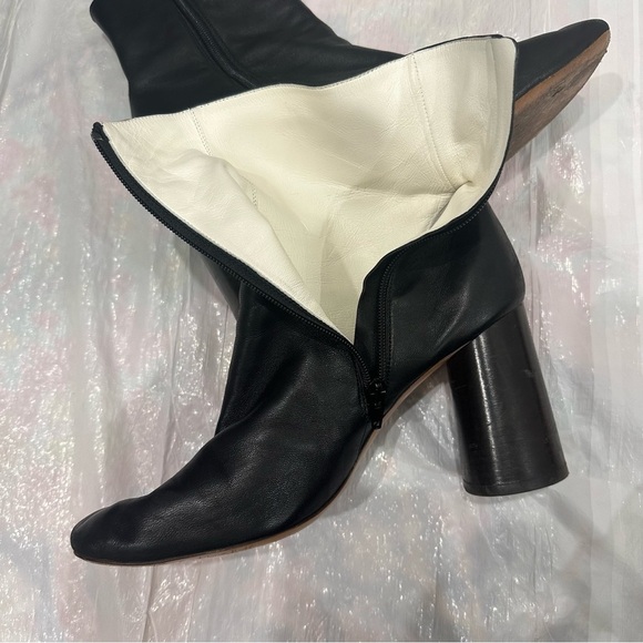 Celine Elliptic Nappa Lambskin Leather Black Heeled Ankle Boots Phoebe Philo 40 - Picture 13 of 15
